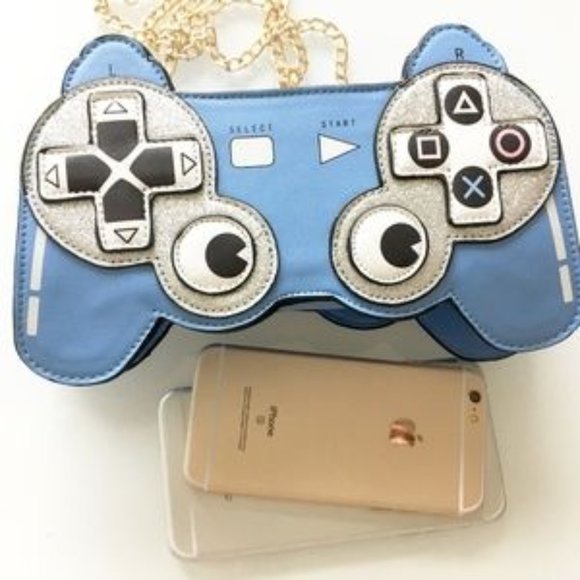 Blue Playstation Controler Gamer Cosplay Handbag - Picture 7 of 8